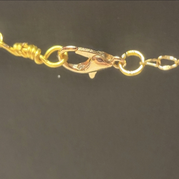 Gold Wire and Black Lotus Bud Tourmaline Stone Necklace - Picture 4 of 8